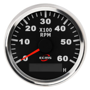 Тахометр со счетчиком моточасов для лодки ECMS PMH3-BS-6K